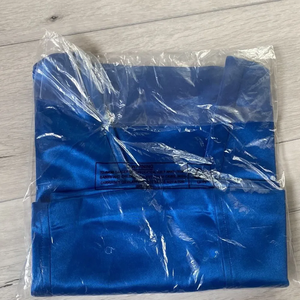 Topshop Tall double seam satin mini skirt in cobalt 4‎ NWT in packaging